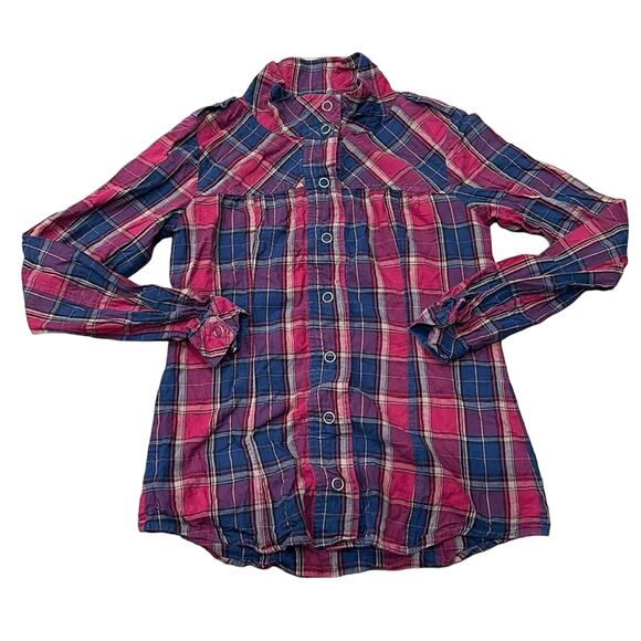 Gentle Fawn Plaid Snap Button Down Shirt Pink/Purple Size XS - Picture 11 of 11